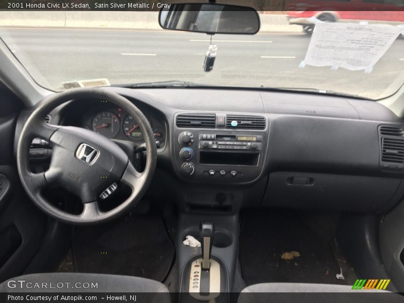 Satin Silver Metallic / Gray 2001 Honda Civic LX Sedan