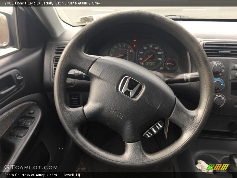 Satin Silver Metallic / Gray 2001 Honda Civic LX Sedan