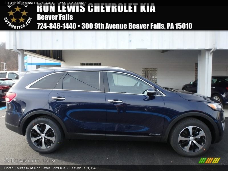 Blaze Blue / Black 2018 Kia Sorento EX V6 AWD