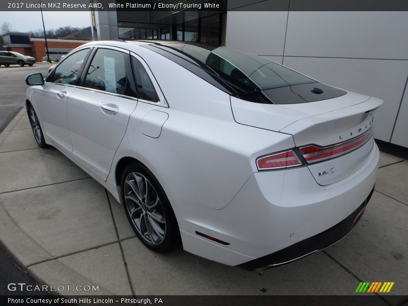 White Platinum / Ebony/Touring White 2017 Lincoln MKZ Reserve AWD