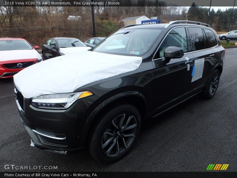 Pine Grey Metallic / Blonde 2018 Volvo XC90 T6 AWD Momentum