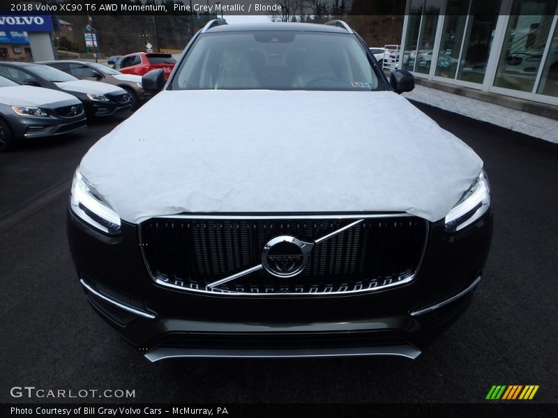 Pine Grey Metallic / Blonde 2018 Volvo XC90 T6 AWD Momentum