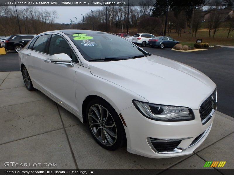 White Platinum / Ebony/Touring White 2017 Lincoln MKZ Reserve AWD