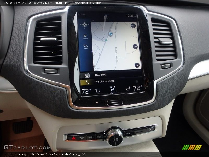 Pine Grey Metallic / Blonde 2018 Volvo XC90 T6 AWD Momentum