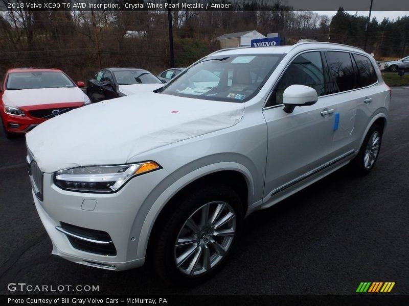 Crystal White Pearl Metallic / Amber 2018 Volvo XC90 T6 AWD Inscription