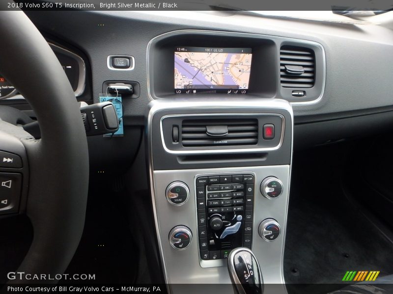 Bright Silver Metallic / Black 2018 Volvo S60 T5 Inscription