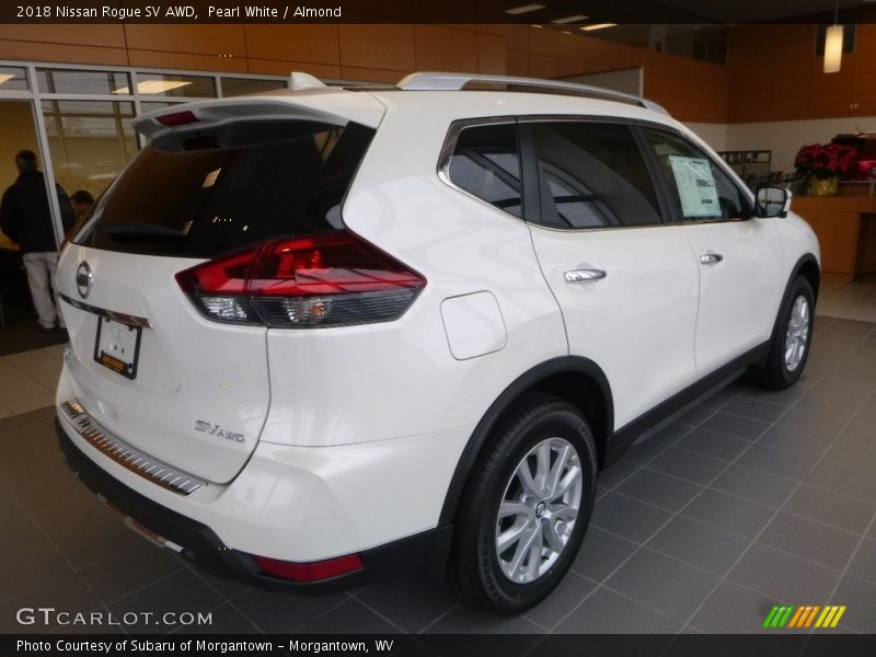 Pearl White / Almond 2018 Nissan Rogue SV AWD