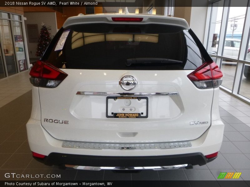 Pearl White / Almond 2018 Nissan Rogue SV AWD