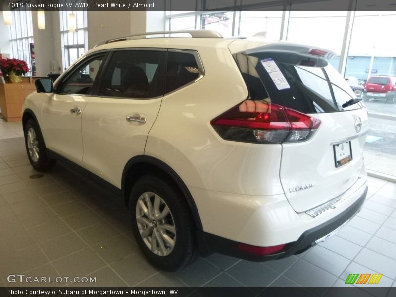 Pearl White / Almond 2018 Nissan Rogue SV AWD