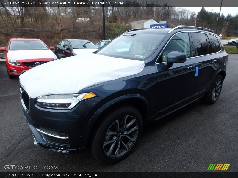 Denim Blue Metallic / Blonde 2018 Volvo XC90 T6 AWD Momentum