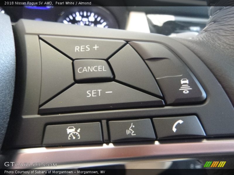 Pearl White / Almond 2018 Nissan Rogue SV AWD