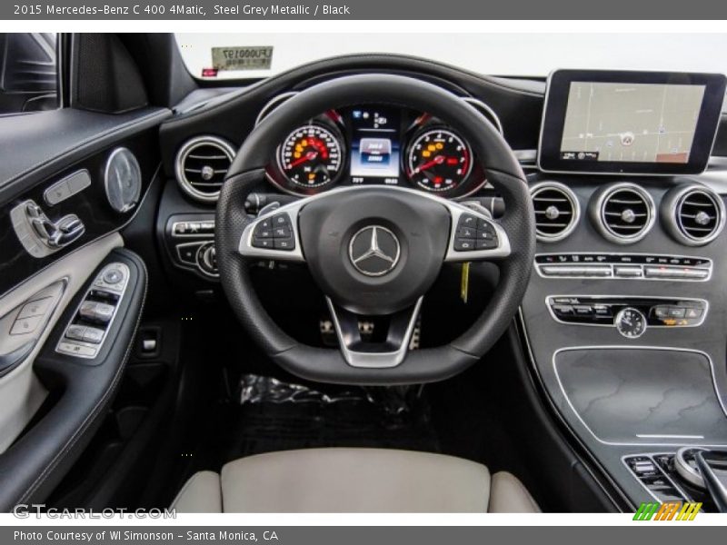 Steel Grey Metallic / Black 2015 Mercedes-Benz C 400 4Matic