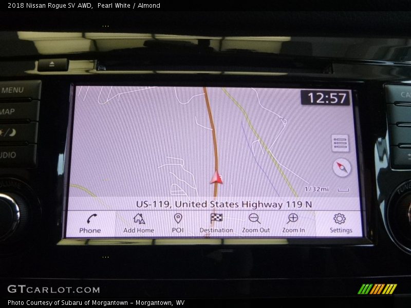 Pearl White / Almond 2018 Nissan Rogue SV AWD