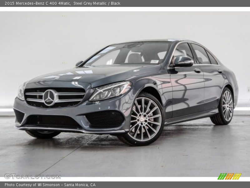 Steel Grey Metallic / Black 2015 Mercedes-Benz C 400 4Matic