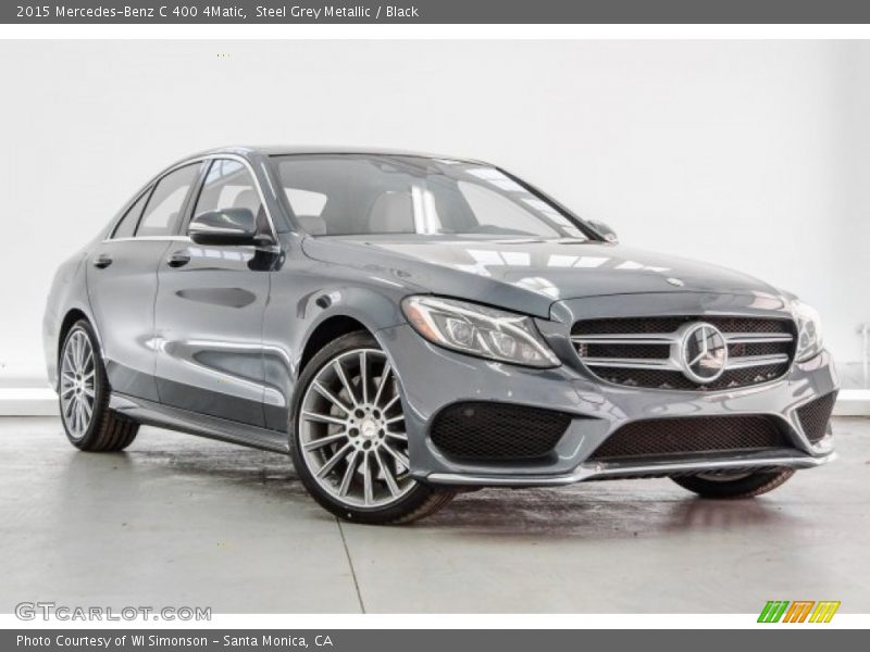 Steel Grey Metallic / Black 2015 Mercedes-Benz C 400 4Matic