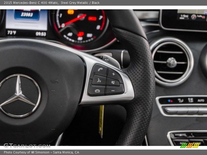 Steel Grey Metallic / Black 2015 Mercedes-Benz C 400 4Matic