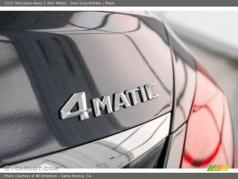 Steel Grey Metallic / Black 2015 Mercedes-Benz C 400 4Matic