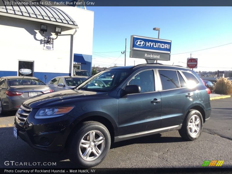 Pacific Blue Pearl / Gray 2012 Hyundai Santa Fe GLS