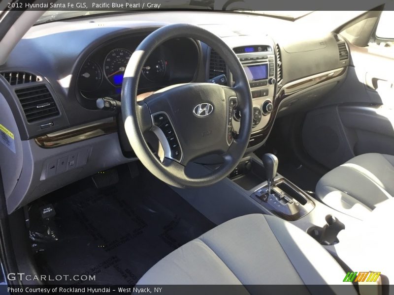 Pacific Blue Pearl / Gray 2012 Hyundai Santa Fe GLS