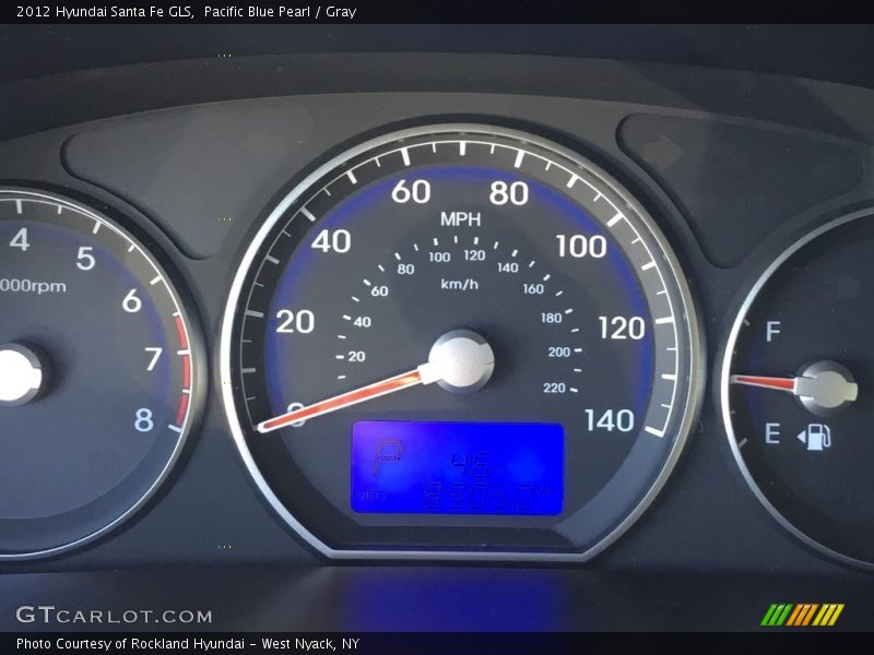 Pacific Blue Pearl / Gray 2012 Hyundai Santa Fe GLS