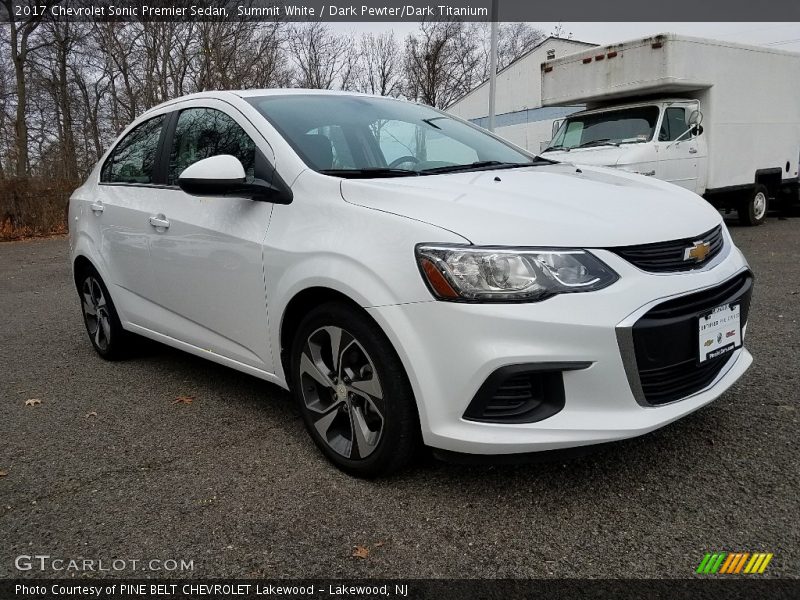 Summit White / Dark Pewter/Dark Titanium 2017 Chevrolet Sonic Premier Sedan