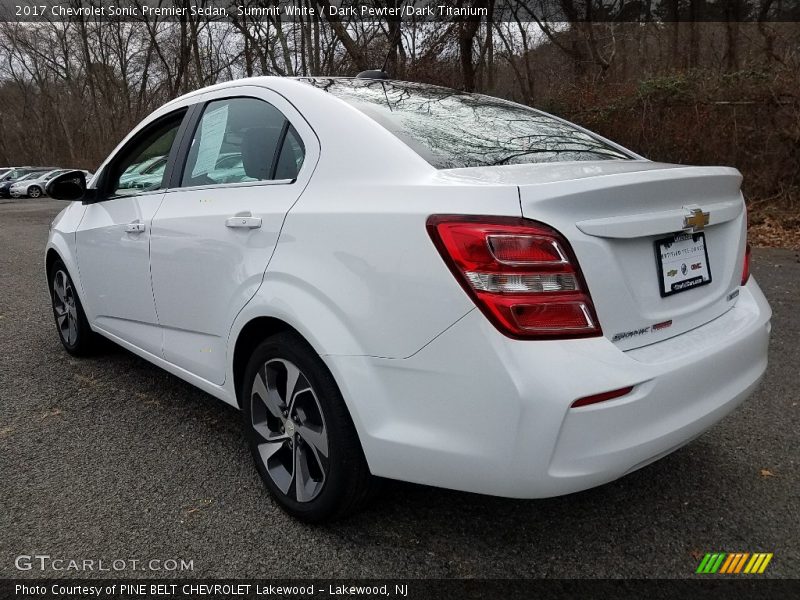 Summit White / Dark Pewter/Dark Titanium 2017 Chevrolet Sonic Premier Sedan