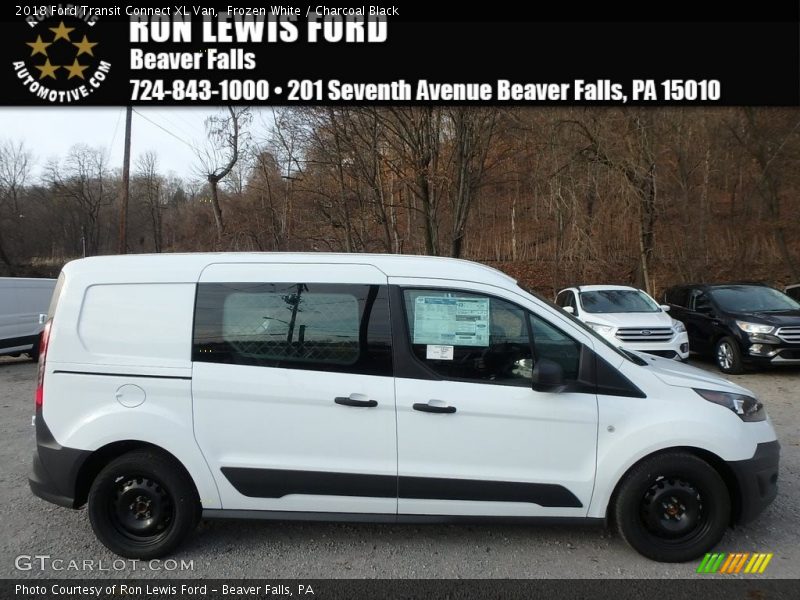 Frozen White / Charcoal Black 2018 Ford Transit Connect XL Van