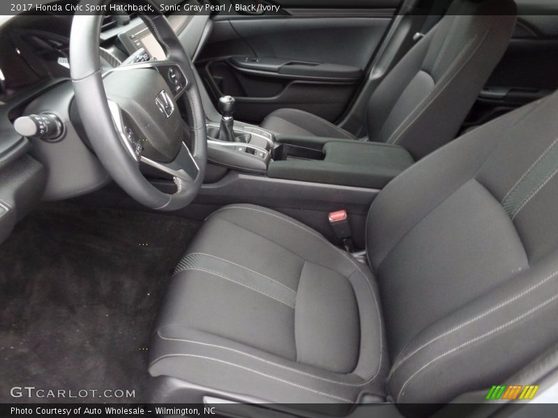 Sonic Gray Pearl / Black/Ivory 2017 Honda Civic Sport Hatchback