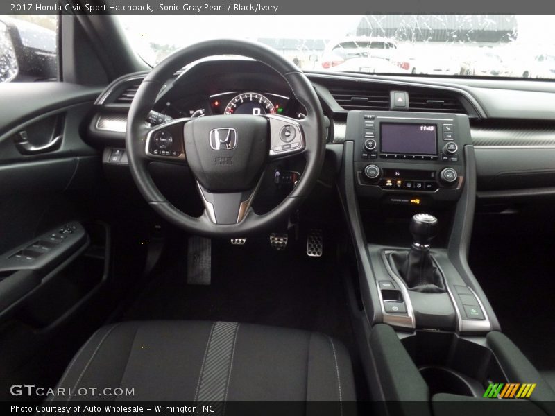 Sonic Gray Pearl / Black/Ivory 2017 Honda Civic Sport Hatchback