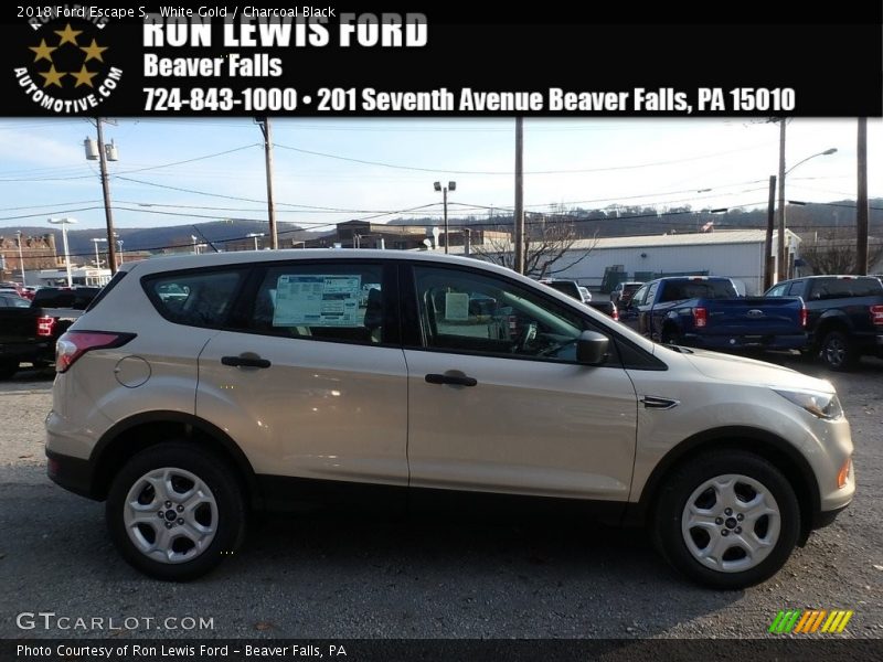 White Gold / Charcoal Black 2018 Ford Escape S