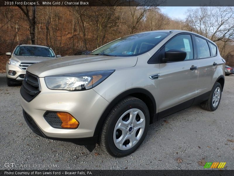 White Gold / Charcoal Black 2018 Ford Escape S