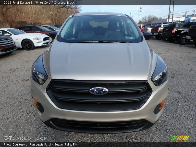 White Gold / Charcoal Black 2018 Ford Escape S