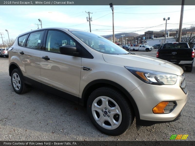 White Gold / Charcoal Black 2018 Ford Escape S