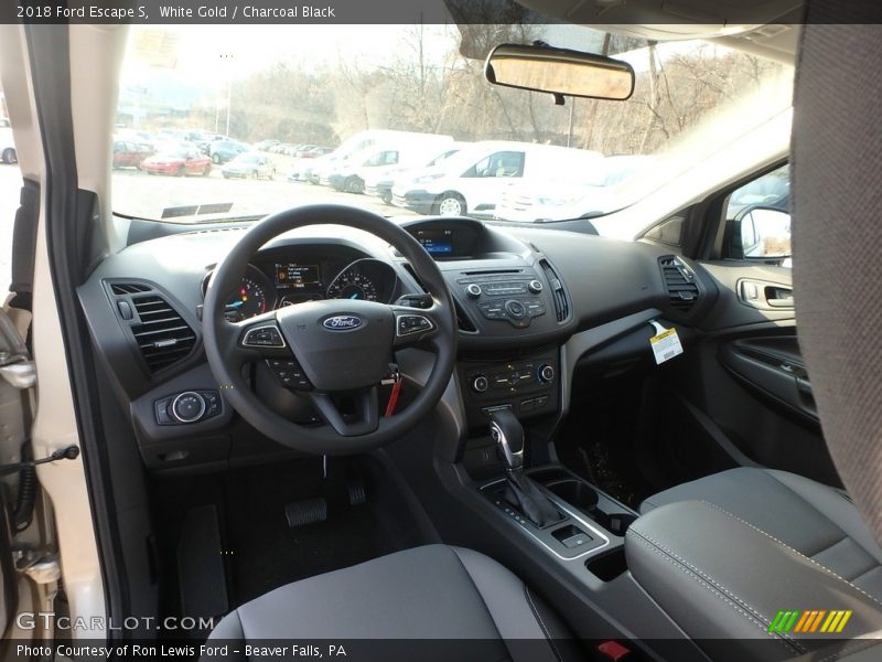 White Gold / Charcoal Black 2018 Ford Escape S