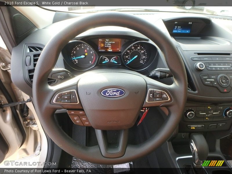 White Gold / Charcoal Black 2018 Ford Escape S