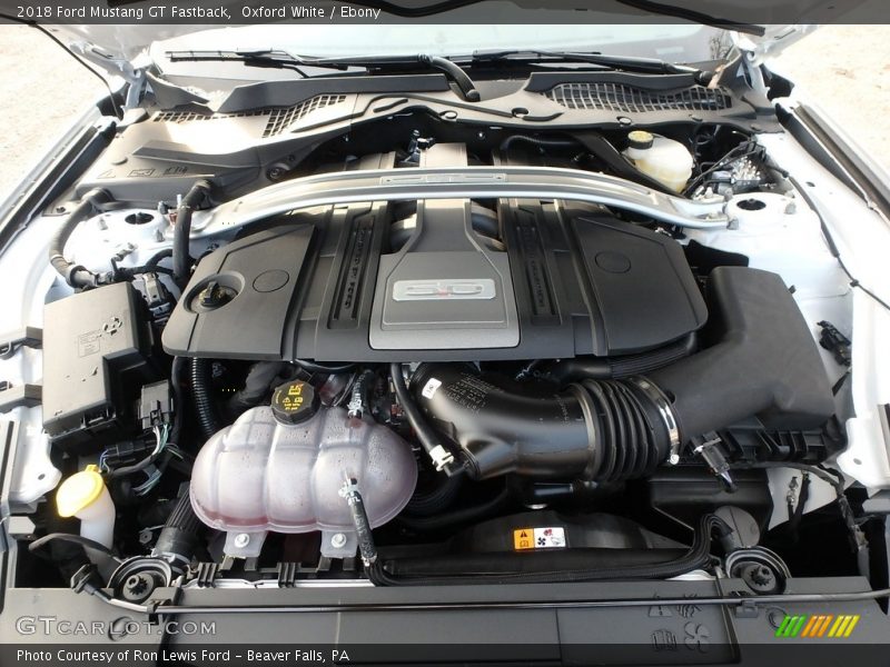  2018 Mustang GT Fastback Engine - 5.0 Liter DOHC 32-Valve Ti-VCT V8