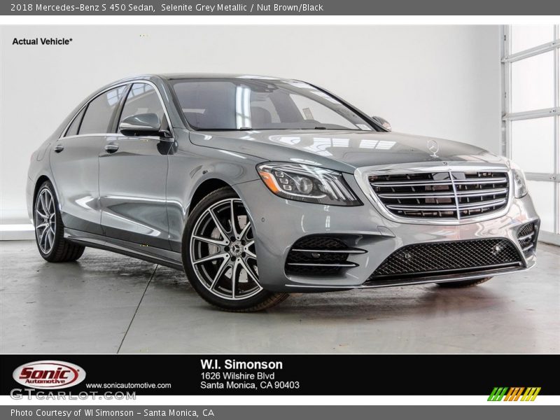 Selenite Grey Metallic / Nut Brown/Black 2018 Mercedes-Benz S 450 Sedan