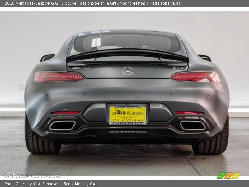 designo Selenite Grey Magno (Matte) / Red Pepper/Black 2018 Mercedes-Benz AMG GT S Coupe