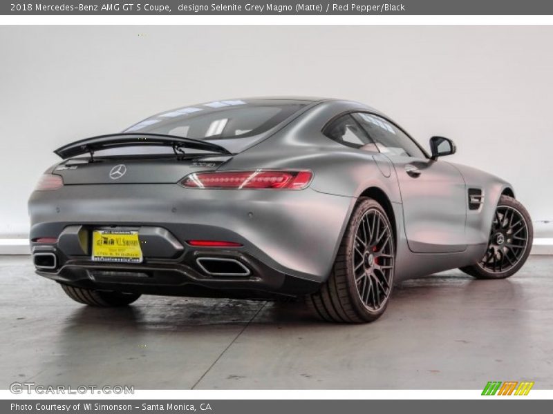 designo Selenite Grey Magno (Matte) / Red Pepper/Black 2018 Mercedes-Benz AMG GT S Coupe