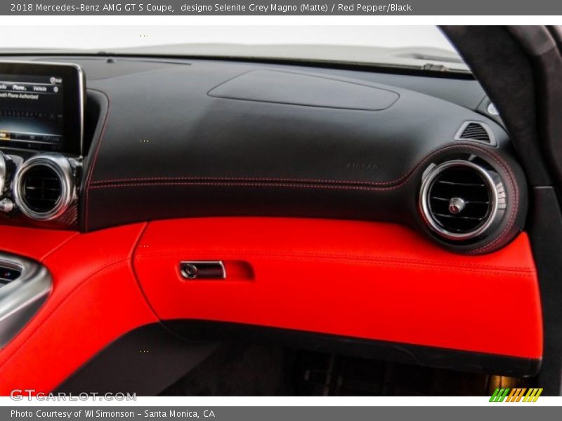 designo Selenite Grey Magno (Matte) / Red Pepper/Black 2018 Mercedes-Benz AMG GT S Coupe