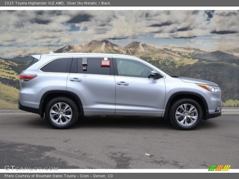 Silver Sky Metallic / Black 2015 Toyota Highlander XLE AWD