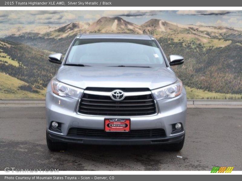 Silver Sky Metallic / Black 2015 Toyota Highlander XLE AWD