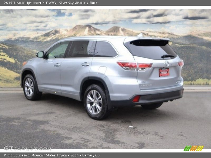 Silver Sky Metallic / Black 2015 Toyota Highlander XLE AWD