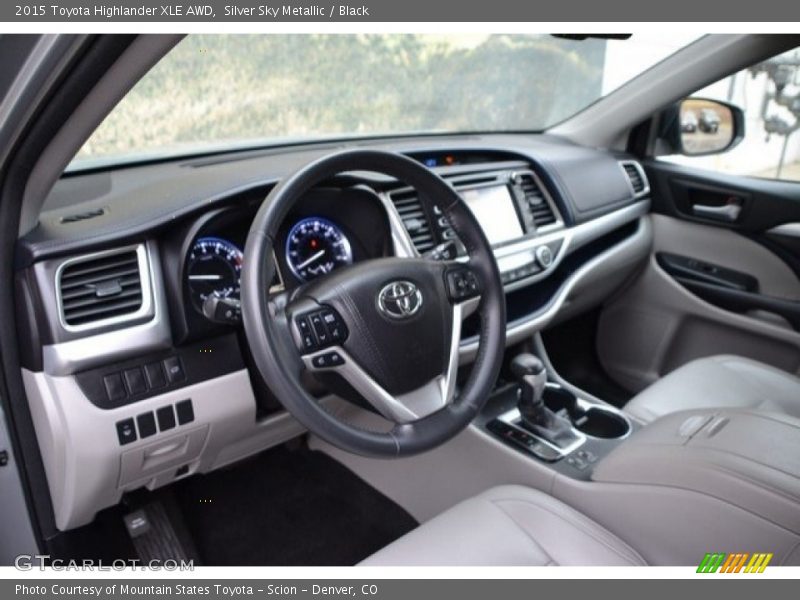 Silver Sky Metallic / Black 2015 Toyota Highlander XLE AWD