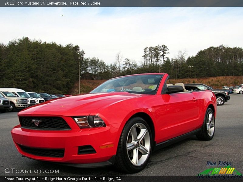 Race Red / Stone 2011 Ford Mustang V6 Convertible