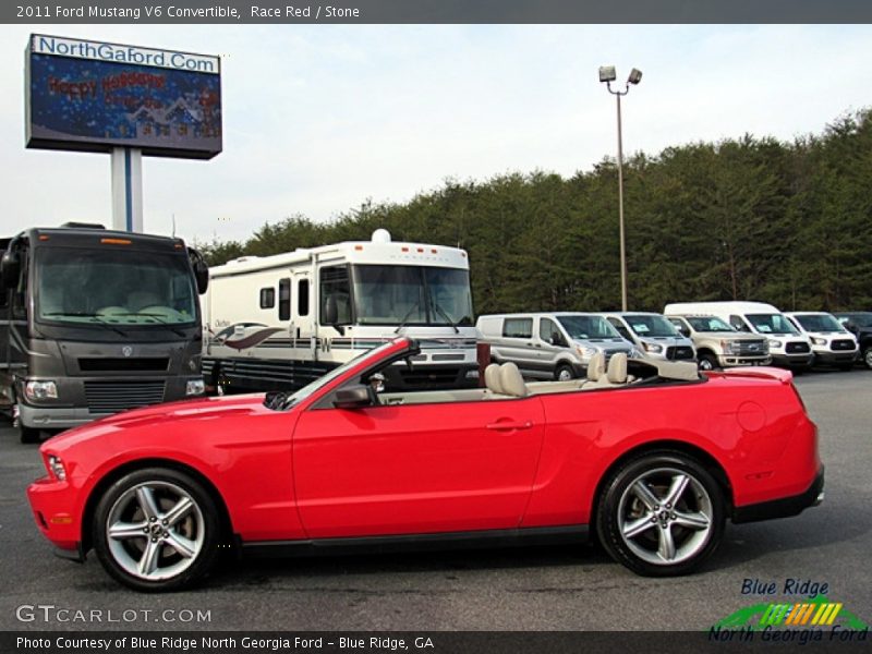 Race Red / Stone 2011 Ford Mustang V6 Convertible