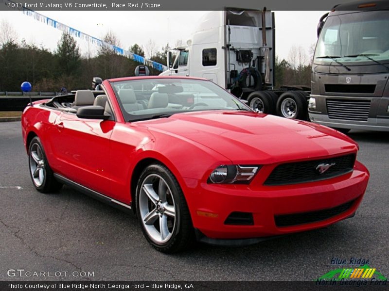 Race Red / Stone 2011 Ford Mustang V6 Convertible