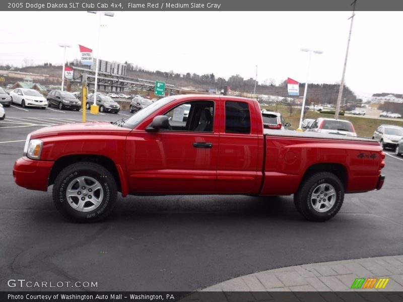 Flame Red / Medium Slate Gray 2005 Dodge Dakota SLT Club Cab 4x4