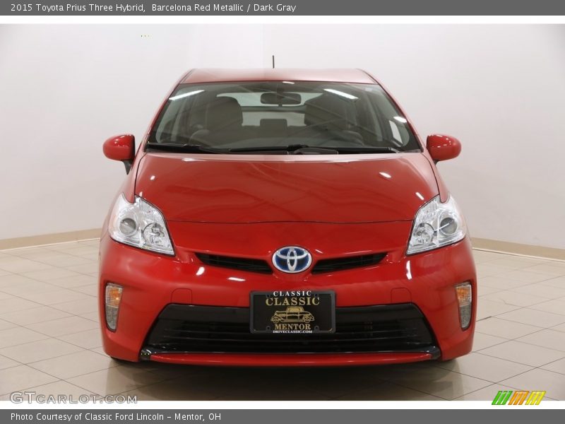 Barcelona Red Metallic / Dark Gray 2015 Toyota Prius Three Hybrid