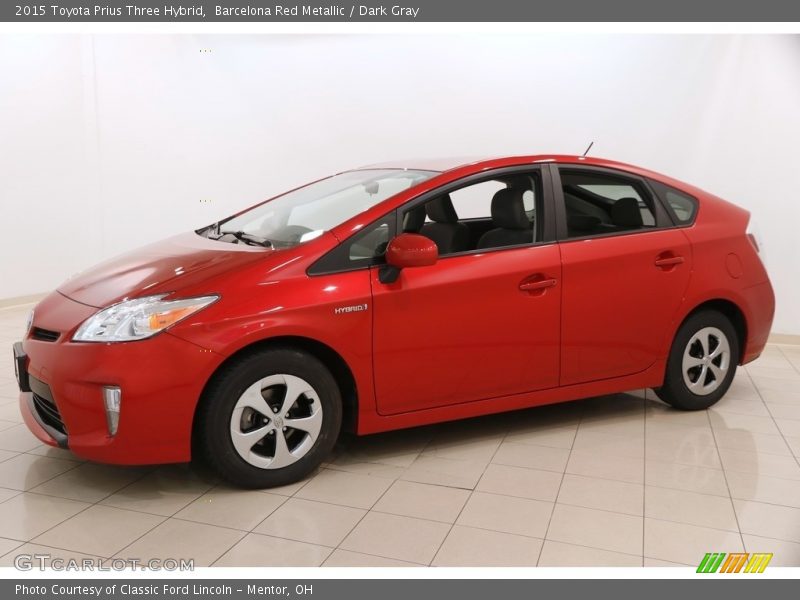 Barcelona Red Metallic / Dark Gray 2015 Toyota Prius Three Hybrid